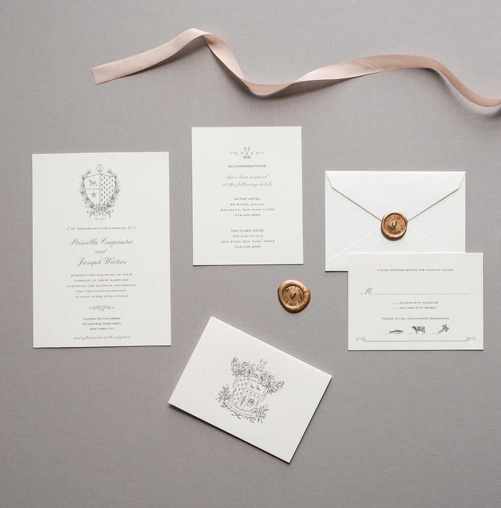 Classic Crest Wedding Invitation