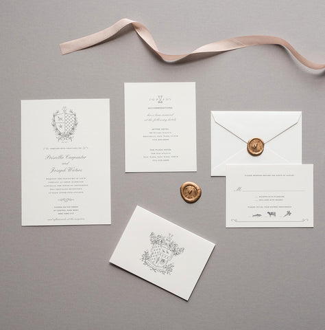 Classic Crest Wedding Invitation