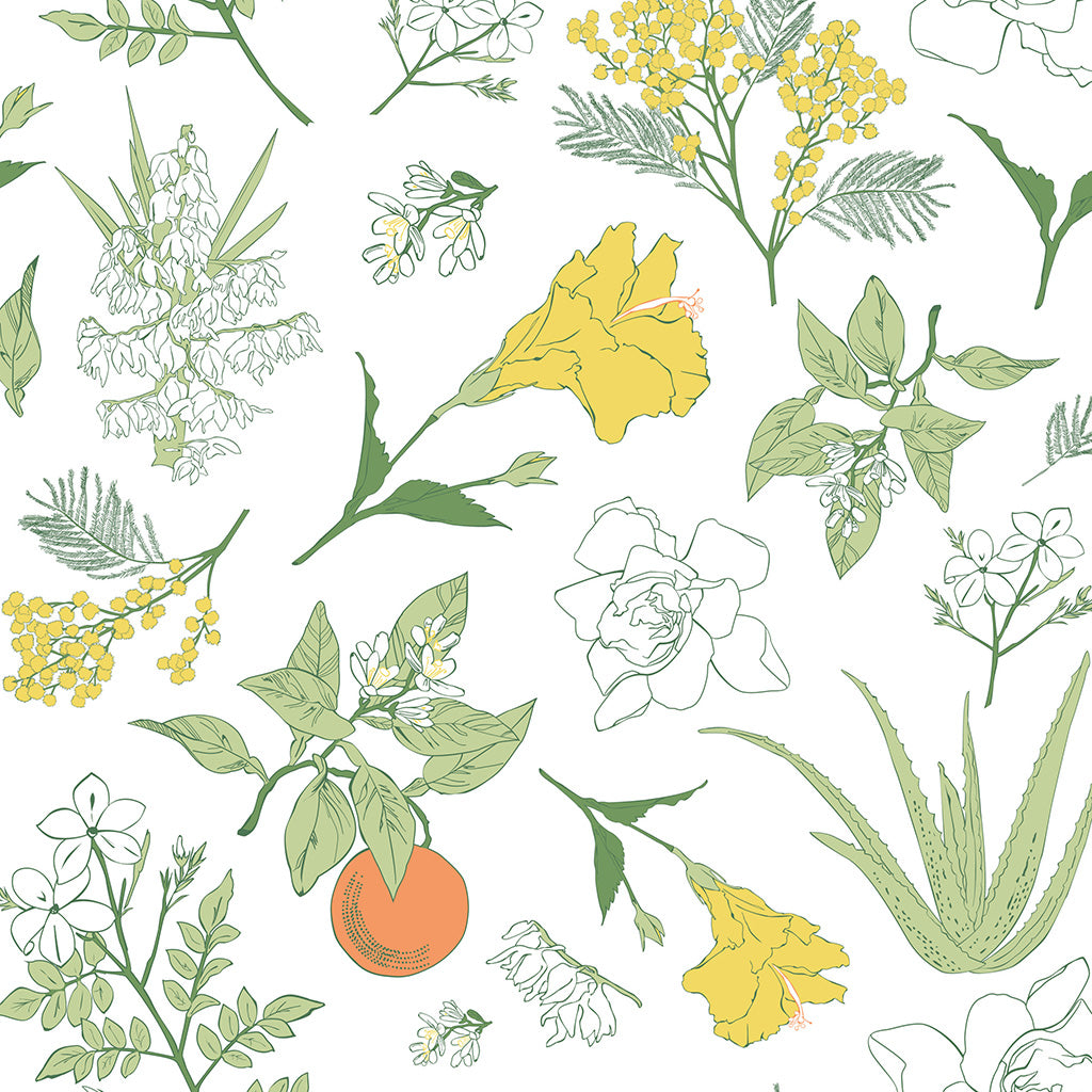 Flora Vista Wallpaper -Multicolor/White