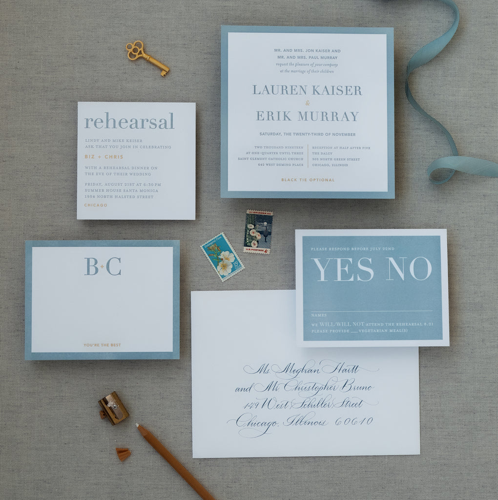 Color Block Modern Wedding Invitation