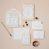 Tierra Cielo - Watercolor Tile Wedding Invitation