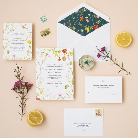 Botanical Wedding Invitation - De La Vina