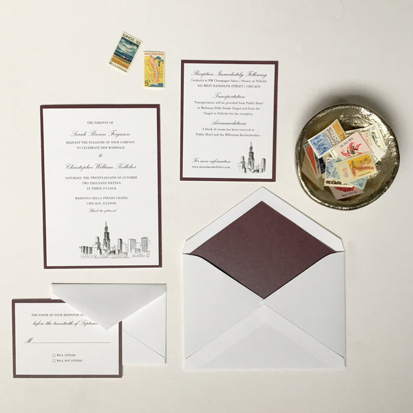 Chicago Skyline Wedding Invitation