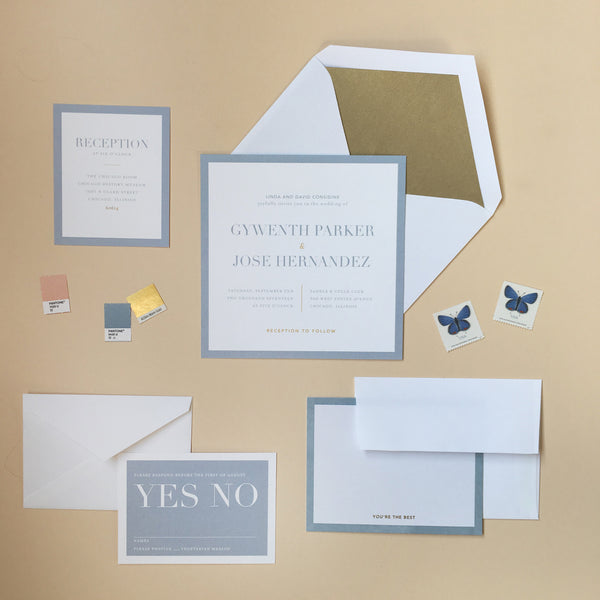 Color Block Modern Wedding Invitation