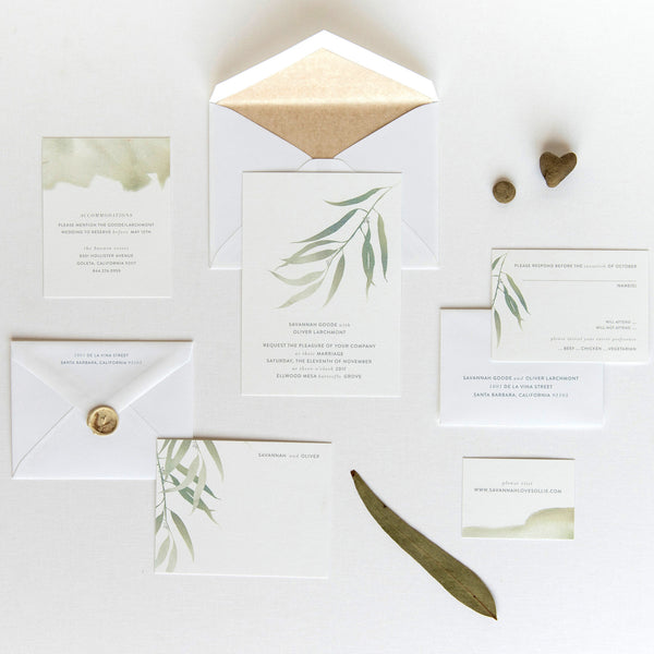 Eucalyptus Watercolor Wedding Invitation