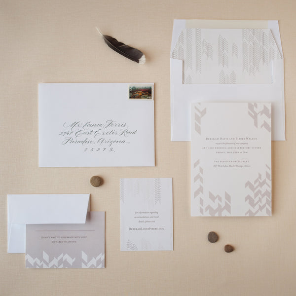 Miramonte Chevron Wedding Invitation