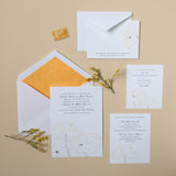 Lineart Flower Modern Wedding Invitation