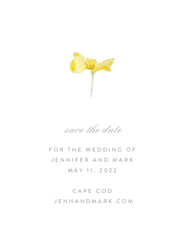 watercolor yellow flower save the date