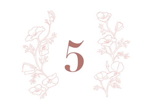 Botanical Wreath Table Number