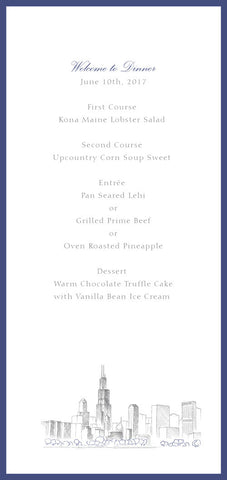 Chicago Skyline Menu