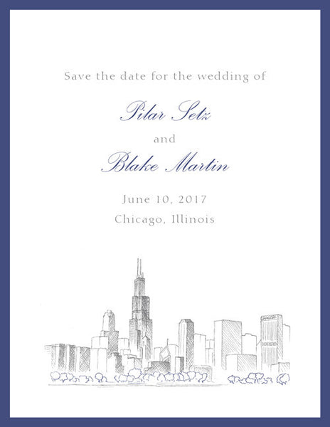 Chicago Skyline Save the Date