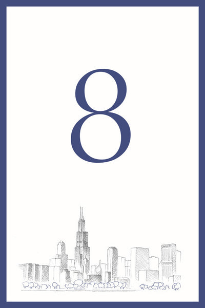 Chicago Skyline Table Number