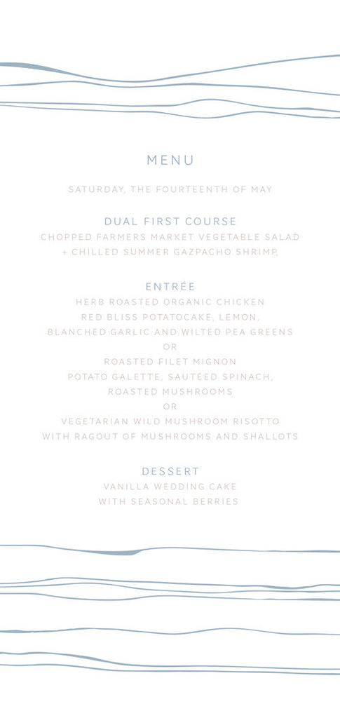 Pacific Menu
