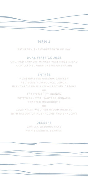 Pacific Menu