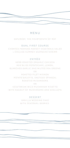 Pacific Menu